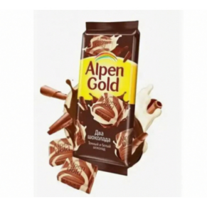 Шоколад «Alpen Gold» два шоколада, 90г