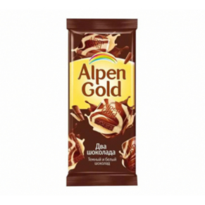 Шоколад «Alpen Gold» два шоколада, 90г