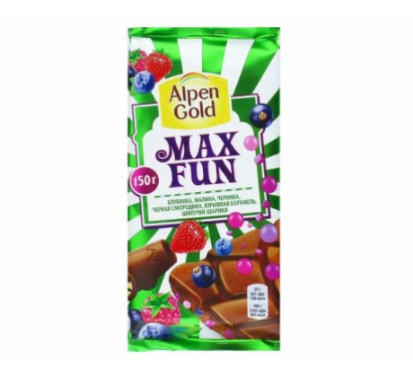 Шоколад «Alpen Gold» Max Fun кола/карамель, 150г