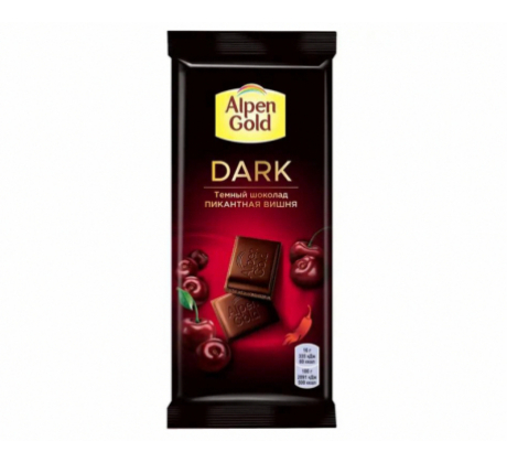 Шоколад «Alpen Gold» темный шоколад пикантная вишня, 80г