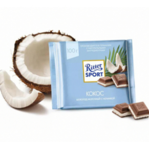 Шоколад «Ritter Sport» с кокосовой начинкой, 100г