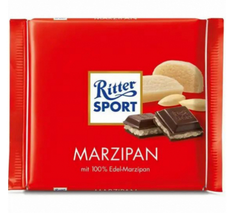 Шоколад «Ritter Sport» темный с марципаном, 100г