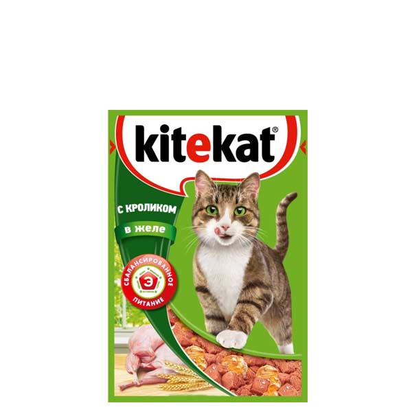 Корм для кошек Kitekat с кролик в желе, 85г