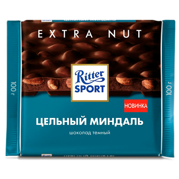 Шоколад «Ritter Sport» темный с цельным миндалем, 100г