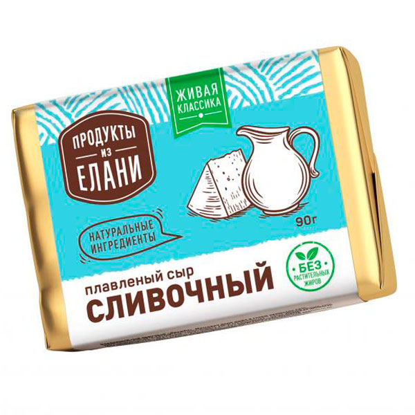 Сыр плавленый Продукты из Елани Сливочный, 90г